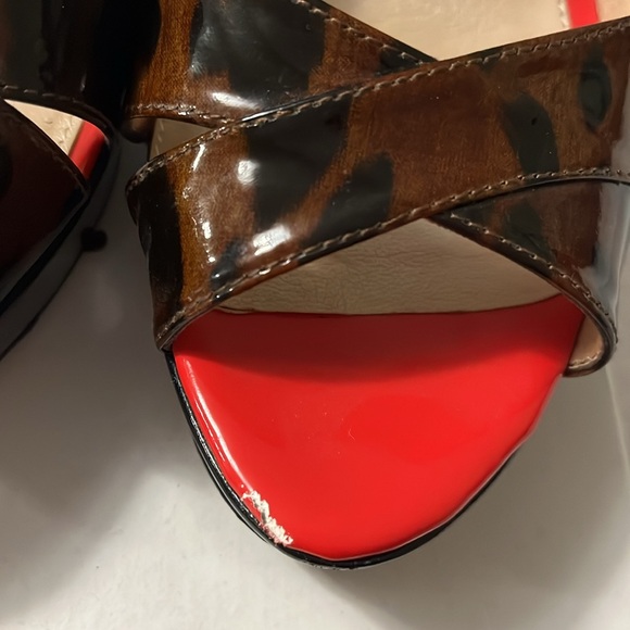 Patent Leather Peep toe Leather Heel Shoes size 8 - Picture 6 of 7